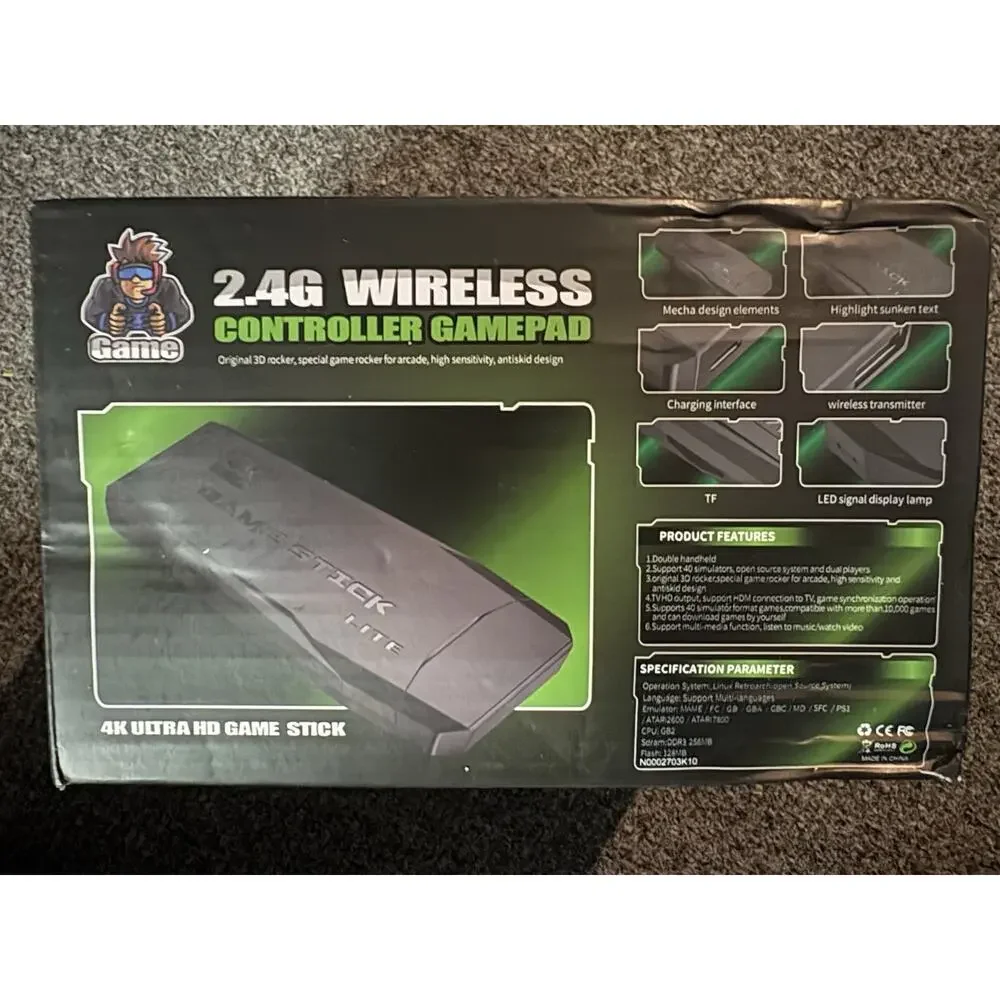 GameStick Lite 4K Microconsole Wireless Controller Double Rocker Classic Games
